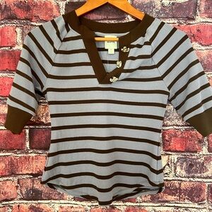 Maeve Half-Sleeve Henley Tee from Anthropologie